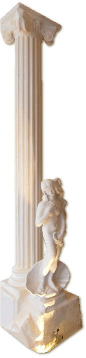 Venus vor Säule - Dekoelement des Ristorante tutti fruttis